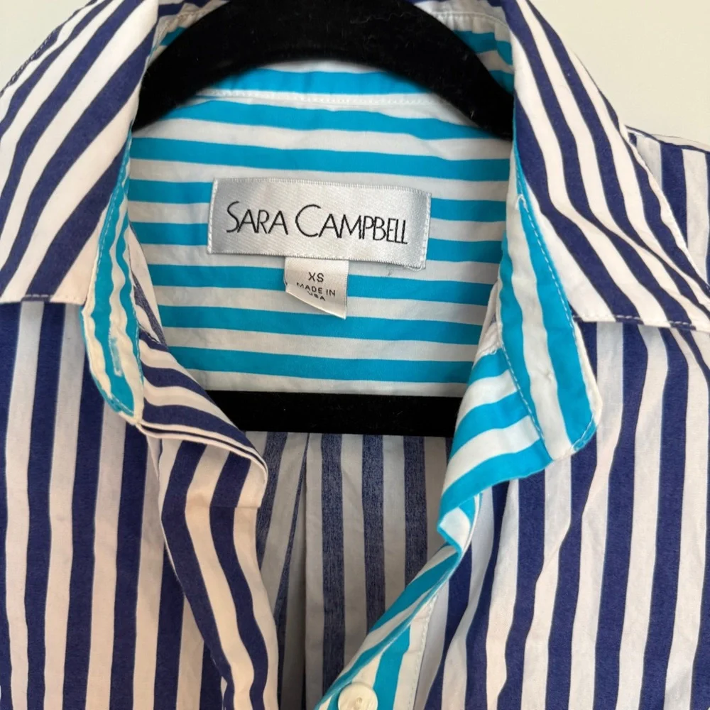 Sara Campbell Ingrid Shirtdress – Blue Stripes – Size XS – Nautical Chic – Excel - Picture 4 of 11